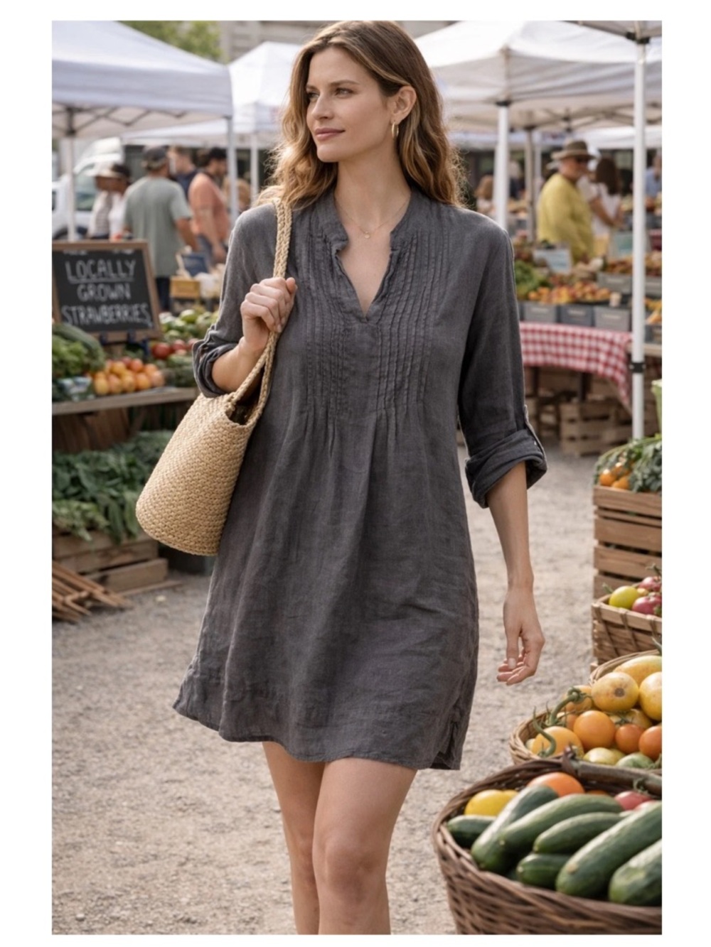 CP SHADES "Anette"
Pintunicked Linen Tunic/Dress Sz Small